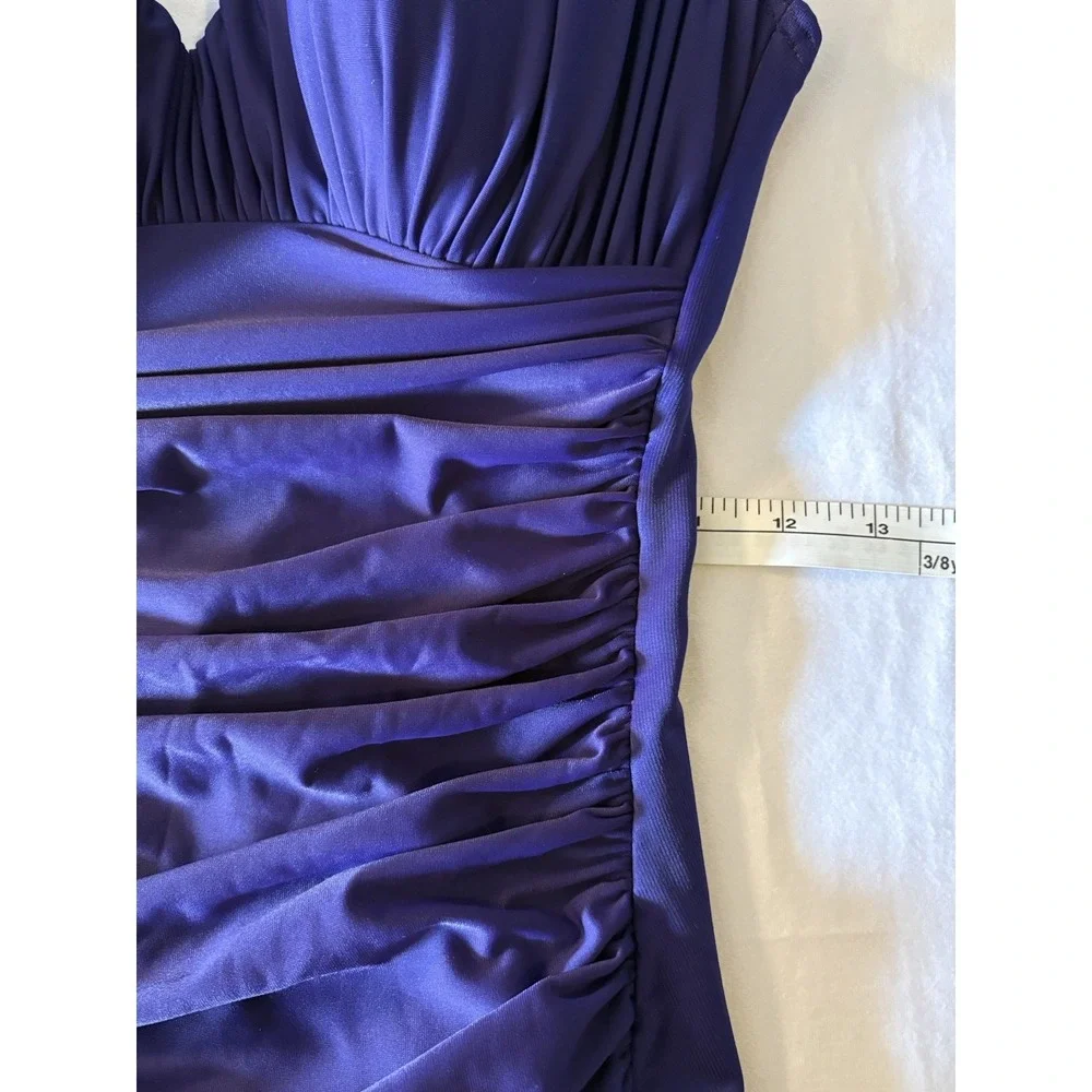 Miraclesuit Swimsuit Size 8 One Piece Purple Azule Ruched Slimming Sweetheart